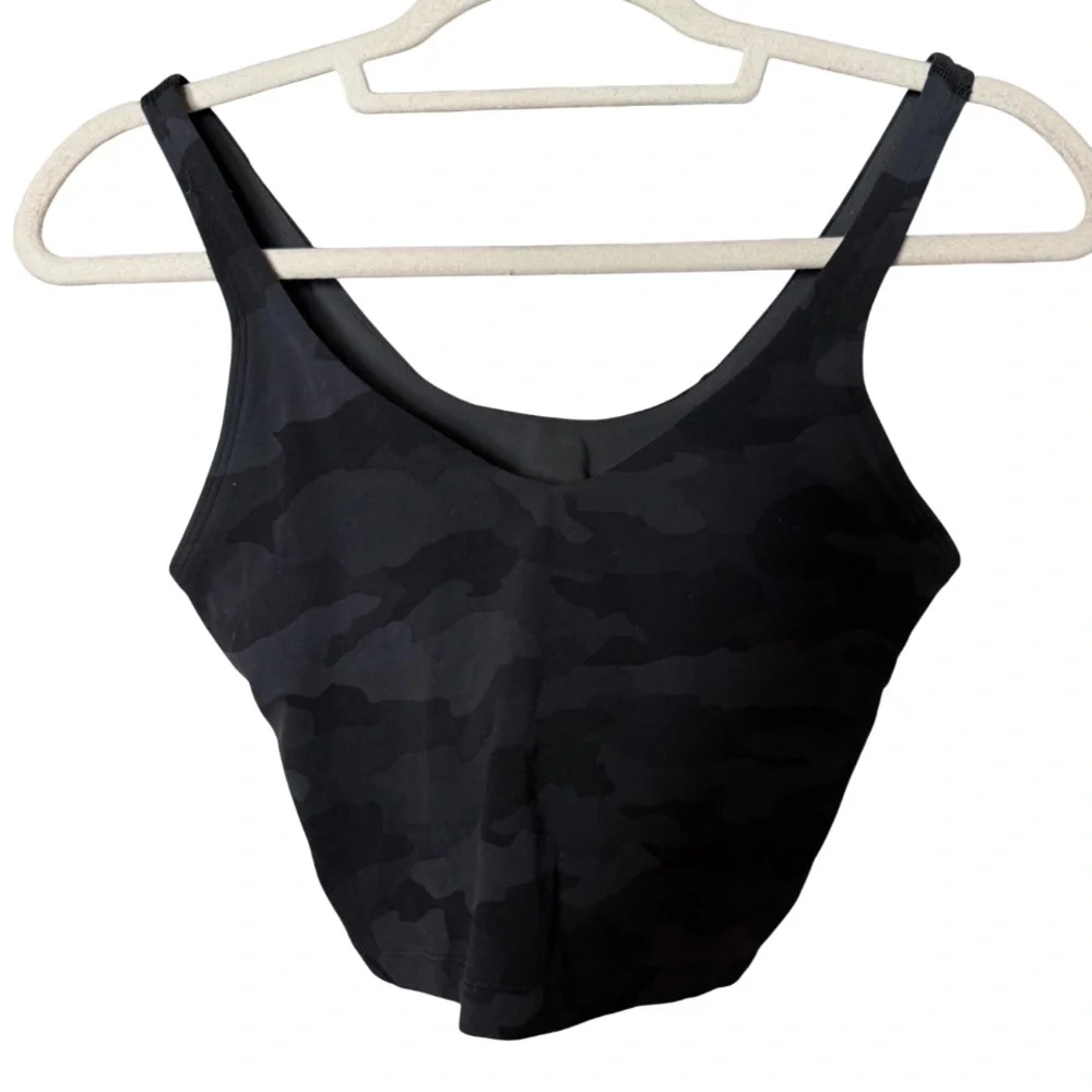 Lululemon Align Athletic Sport Workout Tank Camo Deep Coal Print Size 6